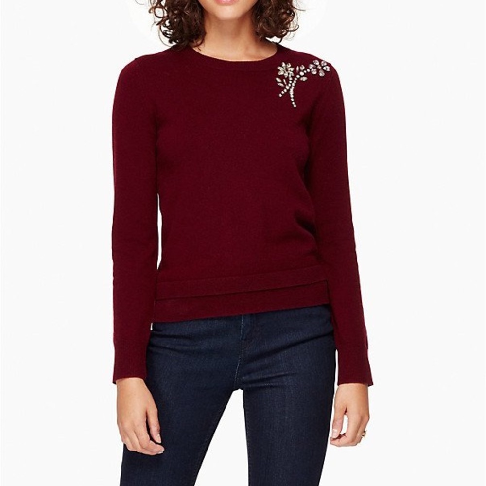 Kate Spade Embellished Brooch Sweater